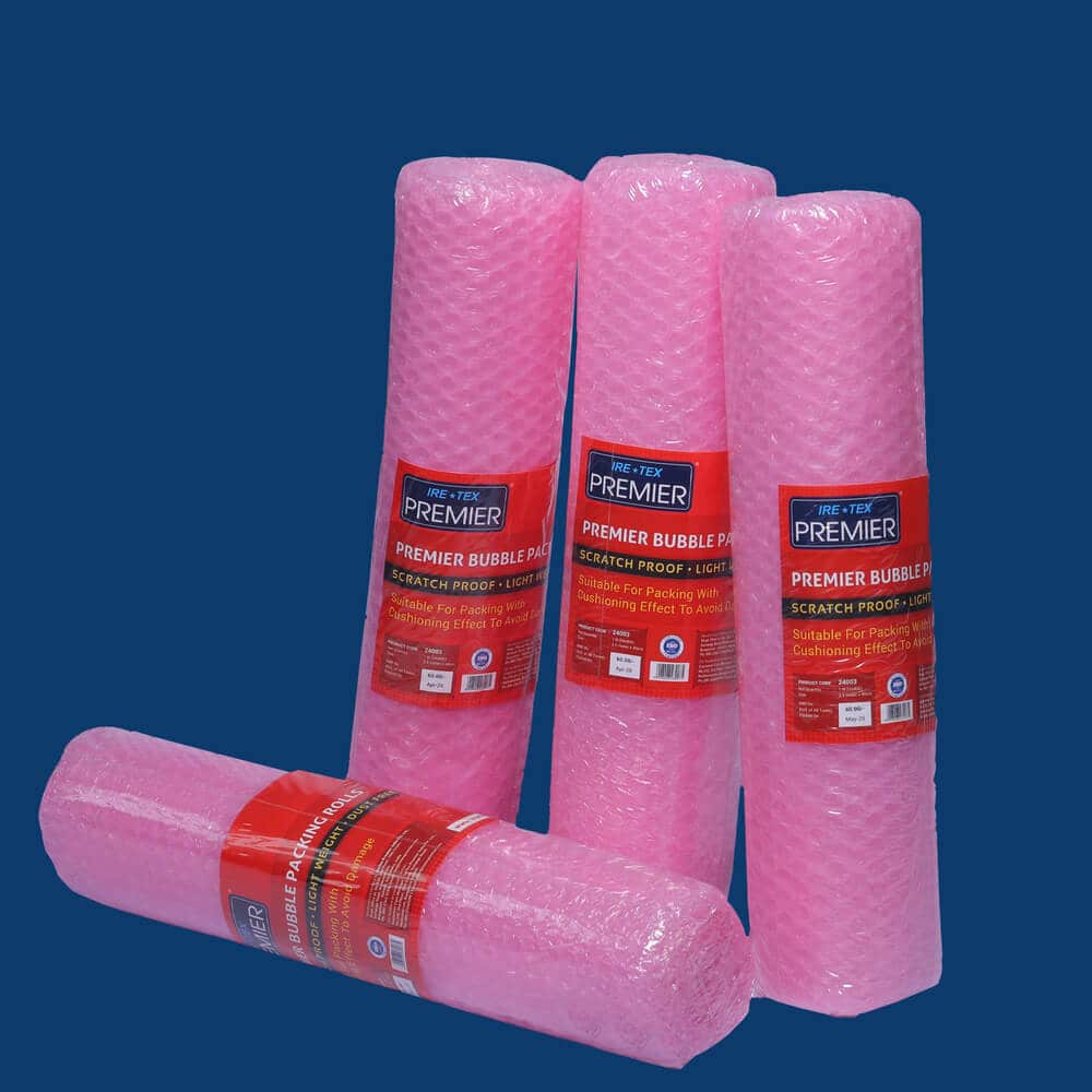 Bubble Wrap & Rolls - Pink (Pack of 4 Rolls) - 3.5 Meter - Iretex
