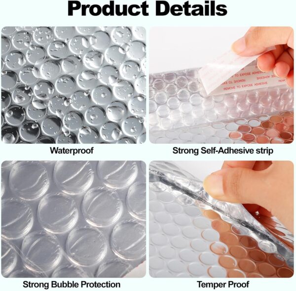 10" x 14" Metallic Foil Bubble Mailers/Envelopes (Silver) (50’s Pack) - Image 5